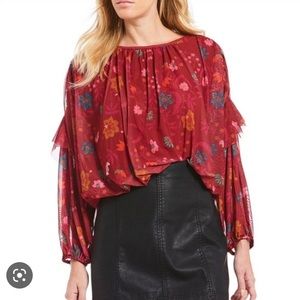 Free People Wildflower Honey Floral Boho Blouse